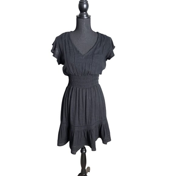 Rails Women's Tara Black Lace Detail Smocked Mini Dress Size XS - Picture 1 of 10
